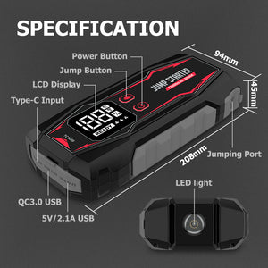 Woegel A3 Krachtige 12V Jumpstarter – 22.000 Mah / 2000A